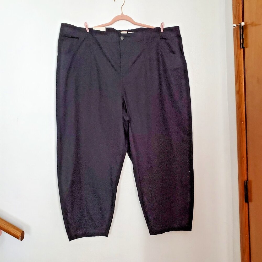 Women's A New Day Pants Size 24 Black Stretch Tapered Leg High Rise Relaxed Fit